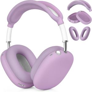 Filoto Case for Airpods Max Headphones,Ear Pad Case Cover/Ear Cups Cover/Headband Cover for AirPods Max(USB-C/Lightning)(2024/2020),Silicone for Apple Airpod Max, Accessories Cases(Lavender Purple)
