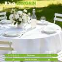 Pureegg Plastic Table Cloth Disposable 6 Pack, 84'' Round Table Cloths, Party, Picnic, Wedding, Decorative Tablecloths, Round, White Plastic Cover, Waterproof, White