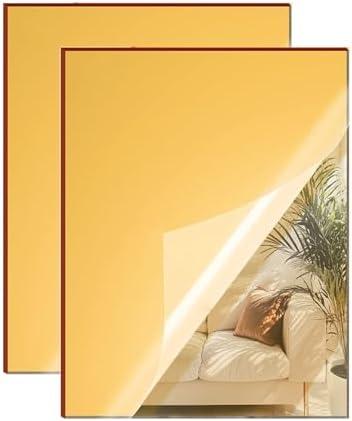 Gold Mirror Acrylic Sheet - 12x16 inches, 2 Pieces | 1/8" Thick Reflective Plexiglass for Crafting, Signage, DIY Projects (30X40 cm)