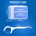 2 x FRESHLIX Dental Floss Picks 300 Count Tooth Picks Flossers Gen 3 Toothpicks Sticks to Remove Plaque & Protect Gingivae for Adults & Kids Teeth Cleaning