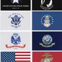 3 * 5 FT Lot of 8 Branches Military Set Polyester Banner Space Force,Air Force,Navy,Coast Guard, Army,Pow Mia,United States Flags (3 * 5 FT)