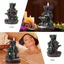 SPACEKEEPER Incense Burner, Backflow Incense Holder 2 Sides Waterfall Incense Burnier with 120 Backflow Incense Cones, 30 Incense Sticks, Aromatcherapy Ornament for Home