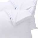 Kingnex 4 Pack Feather Proof Pillow Protectors King Size with Zipper - Waterproof - Down Proof - Bamboo Viscose Terry Surface (White)
