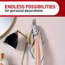 Command Large Brushed Nickel Double Hooks, 2 Hooks and 2 Command Strips, Damage-Free Hanging Wall Hooks with Adhesive Strips, No Tools Coat Hooks for Hanging Home Decor, Holds up to 4 lb