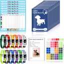 Puppy Whelping Supplies Kit Include 12 Puppy Shot Record Booklets 6 Record Keeping Charts 12 Coloured Soft Nylon Puppy Id Collars Newborn Adjustable Breakaway with 2 ID Sticker Identification Pets