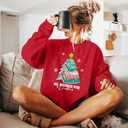 Christmas Sweatshirts for Women All Booked Christmas Sweater Funny Merry Sweatshirt Xmas Holiday Long Sleeve Pullover (L)