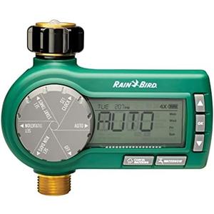 Rain Bird 1ZEHTMRP Premium Professional Grade Electronic Digital Hose End Timer/Controller, One Zone/Station, Battery Operated, Brass Inlet/Outlet