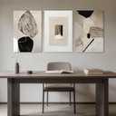 EJPFOGV Triptych Neutral Abstract Wrapped Canvas Wall Art 20x30 inches x3
