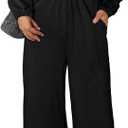 Happy Sailed Jumpsuits for Women Dressy Formal V Neck Twist Front Wedding Guest Jumpsuit Outfits with Pockets (Medium, Black)