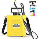 Upgraded 2-Gallon Battery Sprayer Used for Fertilizer, Pesticides, Weeds & Pests, USB Charging, 6 Nozzles, 2 Speeds, Retractable Wand, Adjustable Shoulder Strap (Yellow)