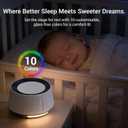 BGOVERSS White Noise Sound Machine with 20 Soothing Sounds, 10 Colors Night Light Sleep Machines Home Office Travel, 5 Timers and Memory Feature Sound Machine for Nursery Baby Kids Adults (White)