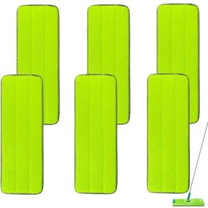 Replacement Microfiber Mop Pads for Libman Rinse 'n Wring Mop and Bucket System, Washable Reusable Wet & Dry Cleaning Refill Head for Multi-Surface Floor-6 Pack