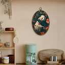 LKETW Vintage William Morris Panda Floral Oval Wall Art Decor, Retro Cottagecore Botanical Floral Oval Canvas Hanging Decor, Panda Animal Wall Decorations for Home Bedroom Living Room, 8.6x11.4 Inch