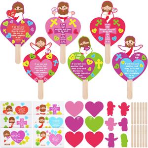 Janlaugh 30 Sets Religious Valentine's Day Craft Kit DIY Jesus Pop up Craft Religious Gift Christian Valentine Crafts Kit for Sunday School Supplies Valentine Party Favor Home Activities