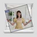 Window Screen Frame Kit-2-Gray Packs, DIY Aluminum Alloy Frame Screen Window Up to 46" x 46" for Windows/Doors, Includes 48" x 99" Mesh & 33ft Spline & Tool Kit, Easy Install, Insect Proof