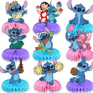 9PCS Cartoon Honeycomb Centerpieces for Decorations 3D Cartoon Centerpieces for Tables Decorations 3D for Birthday Party Decorations