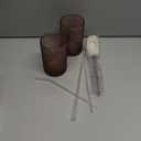 Vintage Glassware Drinking Glasses Set of 6,15 oz Hobnail Glass Cups,Embossed Purple Water Tumbler,for Beer,Cocktail,Whiskey,Juice and Various Mixed Drinks- 1 Cleaning Brush