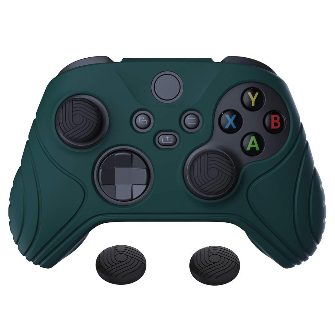 eXtremeRate PlayVital Samurai Edition Racing Green Anti-slip Controller Grip Silicone Skin for Xbox Core Controller, Ergonomic Protective Case Cover for Xbox Series S/X Controller w/Thumb Grips (Racing Green)