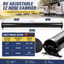 Upgraded 43-85'' RV Adjustable EZ Hose Carrier with Stainless Steel Lockable Door Cap, RV Extendable Waste Sewer Hose Carrier with Knurled and Mounting Screws, Super Slider Storage Tube, Black