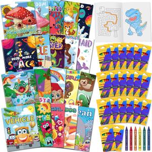 Elfew 20 Set Small Coloring Books with Crayons for Kids Party Favors, Bulk Coloring Books for Kids Ages 2-4 , Gifts Goodie Bag Stuffers, Classroom Activity, Back to School Supplies