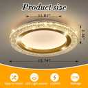 UOFUS 32W Gold LED Flush Mount Ceiling Light 15.7inch Modern Round Ceiling Light Fixture 3000K-6000K Super Bright Circle Ceiling Lamp for Bedroom Kitchen Bathroom Entryway Hallway Stairwell