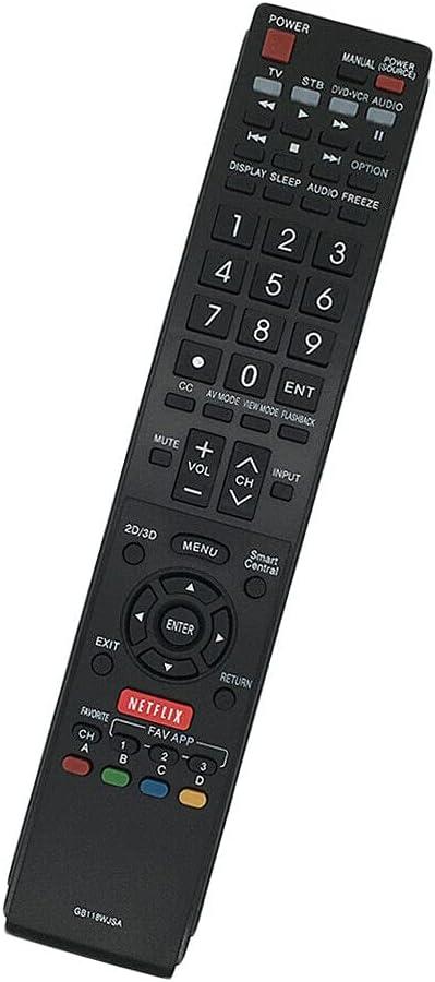 Replacement Remote Control for AC/TV/Audio Devices for LC-60LE650U LC-42D53U LC-42D62U LC-42D64U QUOS TV