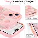 teloxy Designed for iPhone 15 Case, Magnetic [Curly Wavy Edge] Shockproof Protective Durable Slim Translucent Matte Anti-Fingerprint Phone Case, Pink