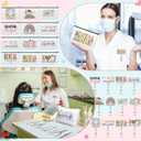 24 Set Dental Assistants Gifts Bulk Dental Hygiene Makeup Bags Teeth Retractable Badge Reels for Nurse Doctor Dentist Hygienist Appreciation Gifts Hospital Office Supplies