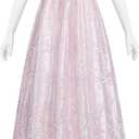 LTAKK Regency Dress Women Regency Costume Empire Waist Tea Party Embroidery Victorian Gown with Sash and Gloves (Medium, Lilac)