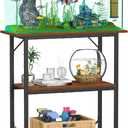 Snughome 10-30 Gallon Fish Tank Stand, Aquarium Stand 2-Tier Storage Shelves, Heavy Duty Terrarium Stand for Home Office Fish Tank Shelf, 30" L x 11.8" W x 30.7" H, Rustic Brown