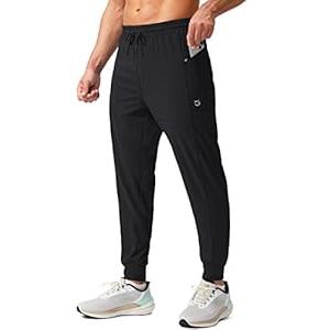 G Gradual Men's Joggers Pants with Zipper Pockets Stretch Athletic Sweatpants for Men Workout Jogging Running L