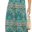 DB MOON Womens 2026 Summer Maxi Dresses Casual Short Sleeve Empire Waist Spring Long Dress with Pockets (S)