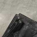 Tarpaulin Heavy Duty Waterproof 170 x 480 cm Cover Tarp Ground Sheet 160 G ㎡, Windproof Tear Resistant Easy to Wash for Furniture Ground Covers, Black