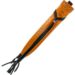 Leather Protective Genuine Sheath for Machete, Attaches to Belts (Embossed) (Beige, 26-Inch)