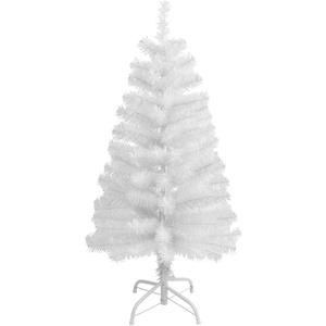 CCINEE 3Ft Artificial White Tabletop Hinged Christmas Tree with Metal Stand - 130 Branch Tips Mini Christmas Tree for Xmas Party Supplies Home Indoor Decoration