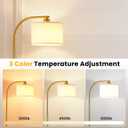 Tall Floor Lamp for Living Room,65'' Modern Standing Lamps with 9W LED Bulb,Elegant Floor Light with Fabric Shade,Gold Tall Lamp for Bedroom Office Study Room Corner Dining Room