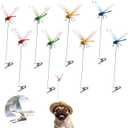 8 Pack Dragonfly Clip, 3D Dragonfly Garden Stakes Decor, Garden Decor with Sticks Plastic Dragonfly Decoy Stakes Decoration Ornaments Accessory for Gardening Patio Yard