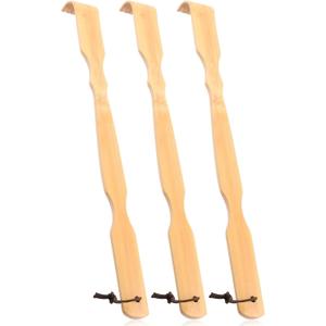 Wooden Bamboo Back Scratcher, 17" Natural Handmade Back-Scratchers for Men and Women, New Upgraded Long Headle Massager, Relaxation Gifts for Mom and Father's Day (5 Pack)