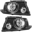 Headlight Assembly Pair for 2004-2008 Ford F150 Pickup 2006-2008 Lincoln Mark LT Clear Lens Black Housing Clear Reflector Left Right W/O Bulbs