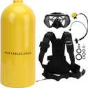 Scuba Tank Kit, 3L Portable 30 to 50 Diving Tank Kit Minutes Breathing Mini Oxygen Cylinder Diving Tanks for Underwater Exploration Rescue Diving & Snorkeling (Yellow)
