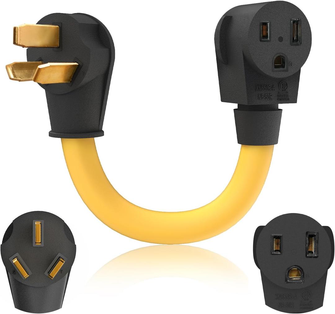 NEMA 10-50P to 6-50R Heavy-Duty Welding Plug 250V Adapter Range Stove Oven to Welder Plasma Cutter 50 Amp with Ergonomic Handle STW 6 AWG*3C 1FT