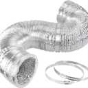 iPower GLDUCT10X25C Ducting Dryer Vent Hose for HVAC Ventilation with 2 Clamps,Exhaust Blower for Heating Cooling Booster, 10'' X 25', 1-Pack