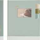 Premium Scrapbook Album with Window and Writing Space  100 Pages holds 500 Photos of Different Sizes  Wedding, Baby, Travel & Family Memories  13" x 11.6" - Powder Blue