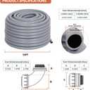 Liquid-Tight Conduit 50 ft and 10 Pieces of Connector Kit, Electrical Conduit 1/2 50ft w/UL Certification, Flexible Conduit with 5 Straight and 5 90-Degree Conduit Connector Fittings