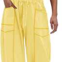 LAMISSCHE Womens Casual Strapless Jumpsuits off the Shoulder Summer Rompers Sleeveless One Piece Outfits with Pockets (L)
