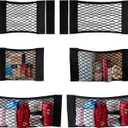 6 Pack Mesh Cargo Net Trunk Cargo Net Wall Sticker Organizer Pouch Bag Elastic Net with Tape Stickers for Car Trunk Storage Storage Holder for Kitchen Cabinet,Closet Organize (6PCS (Different Sizes))