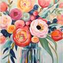 Natuyalo Flowers Paint by Numbers Kit for Adults - Flowers in a Vase Paint by Number on Canvas Without Frame, DIY Acrylic Painting for Ideal Gift Home Wall Decor (16x20 Inch)