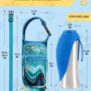 Toykee Portable Dog Water Bottle Carrier Bag for PupFlask 27oz - Travel Bottle Purse with Phone Pocket Strap, Pet Water Bottle Holder Cover Sling for Easy Walking Hiking (No Water Bottle) (Blue Marble)