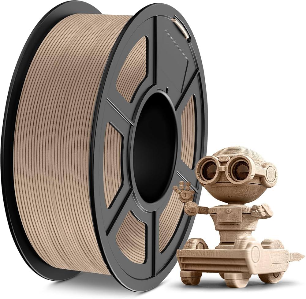 TECBEARS Wood Filament PLA, Neatly Wound 3D Printer Filament 1.75 mm, 3D Printing Filament Wood, Dimensional Accuracy +/ - 0.03mm, Fit Most FDM 3D Printers, 1kg Spool (2.2lbs), PLA Maple Wood