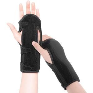 fibee Carpal Tunnel Wrist Brace 2 Pack Night Support, Adjustable Wrist Splint for Sleeping with Cushioned Beads, Hand Wrist Support for Carpal Tunnel Relief Fits Left Right Hands for Women Men, Black